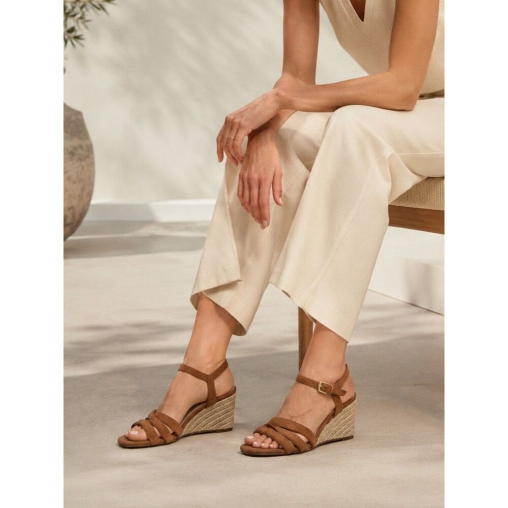 Cole Haan Suede Upper Brown Espadrille Sandals Size 9B NWOB